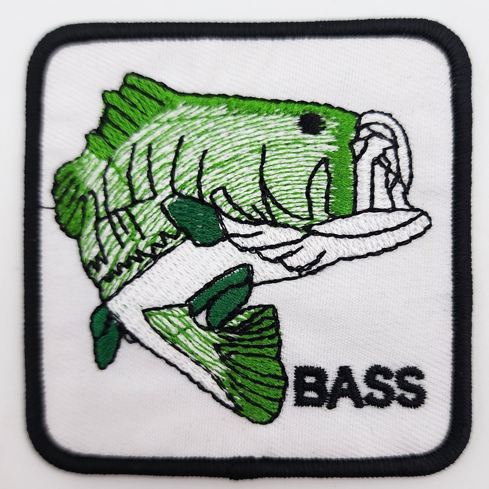 BASS‎ FISHING EMBROIDERED PATCH